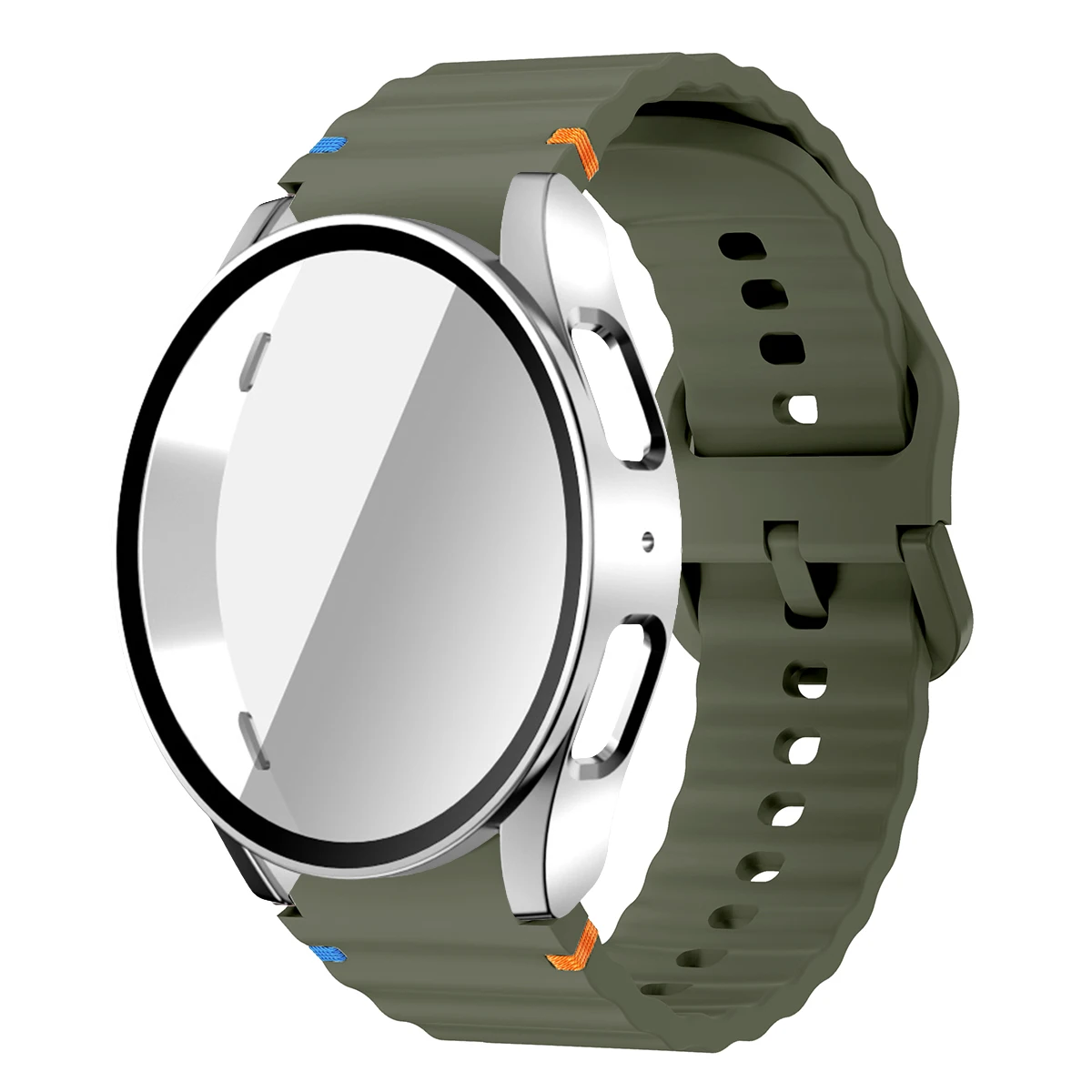 Premium Silicone Watch Band and Protective Case Combo – Universal Fit Bracelet Strap