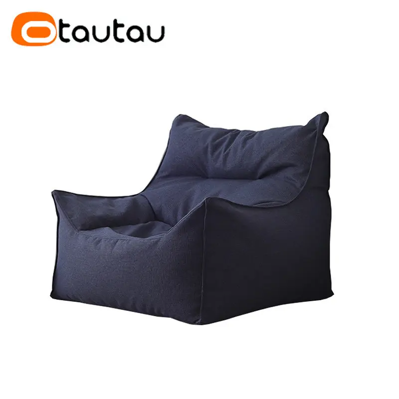 OTAUTAU Bean Bag Sofa With Filler Round Egg Nest Pouf Chair