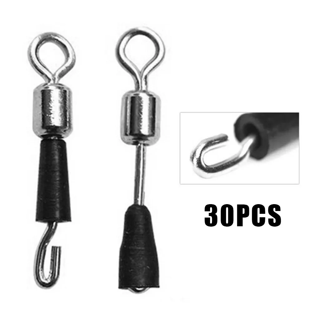 Quick Change Swivels Small About 13mm/Large About 15mm Copper And Pvc Feeder Fishing Length Swivels 30pcs Hot Sale