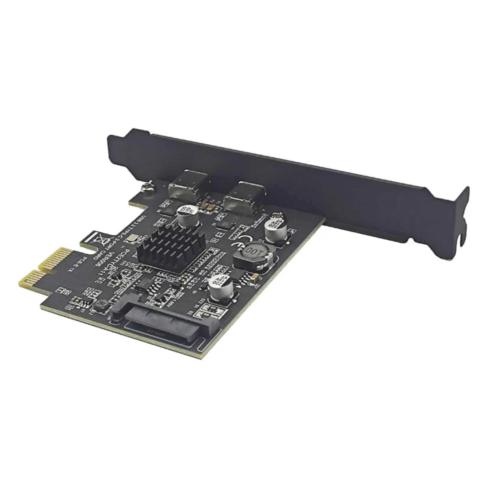 PCI E 1x to USB3.2 Type C Expansion Card Adapter 10Gbps Transmission Replacement Professional for Personal Computer Desktop PC