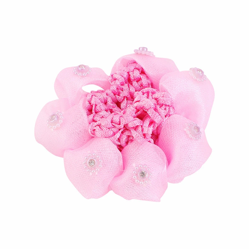 Kinder-Haarschleier Haarnetz Haaraccessoires Mädchen Kinder Ballett Tanz Häkel-Dekor Blumenform Kopfschmuck – Detail 5