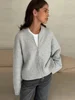 Fashion Solid Knitted Cardigan For Women Elegant O-neck Long Sleeve Zipper Female Sweater 2024 Autumn Winter Lady Chic Knitwear 1