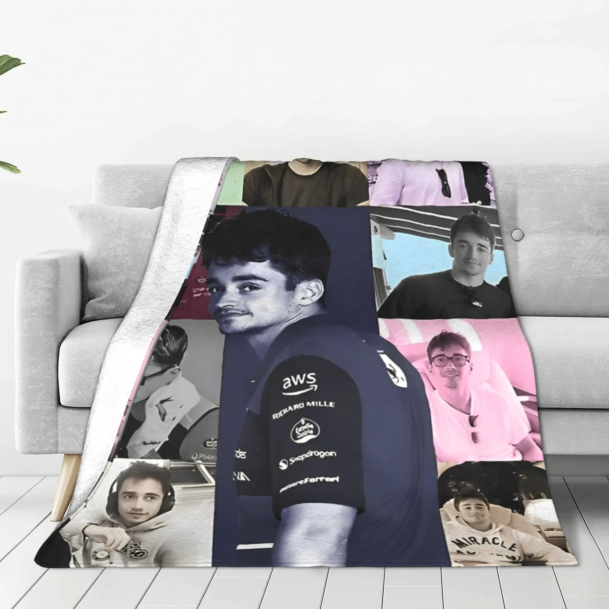 Charles Leclerc Eras Tour Blankets Flannel Summer  Breathable Super Warm Throw Blankets for Bed Outdoor Rug Piece 5