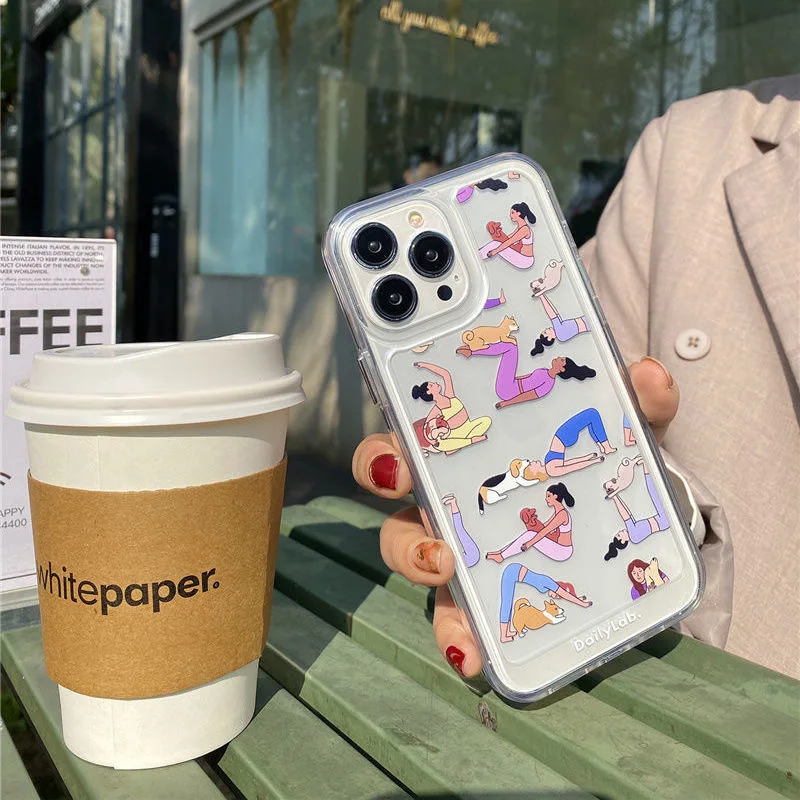 Yoga Girls Puppy TPU Case for iPhone