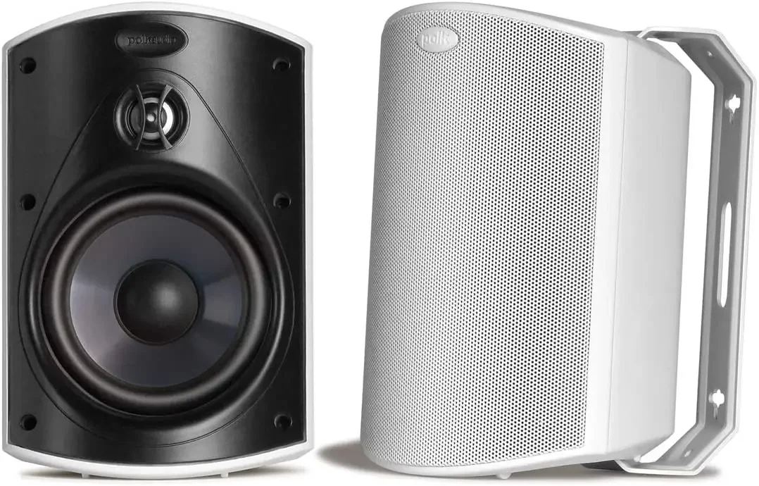 Polk Audio Atrium 6 Outdoor All-Weather Speakers with Bass Reflex Enclosure Broad Sound Coverage Speed-Lock Mounting System