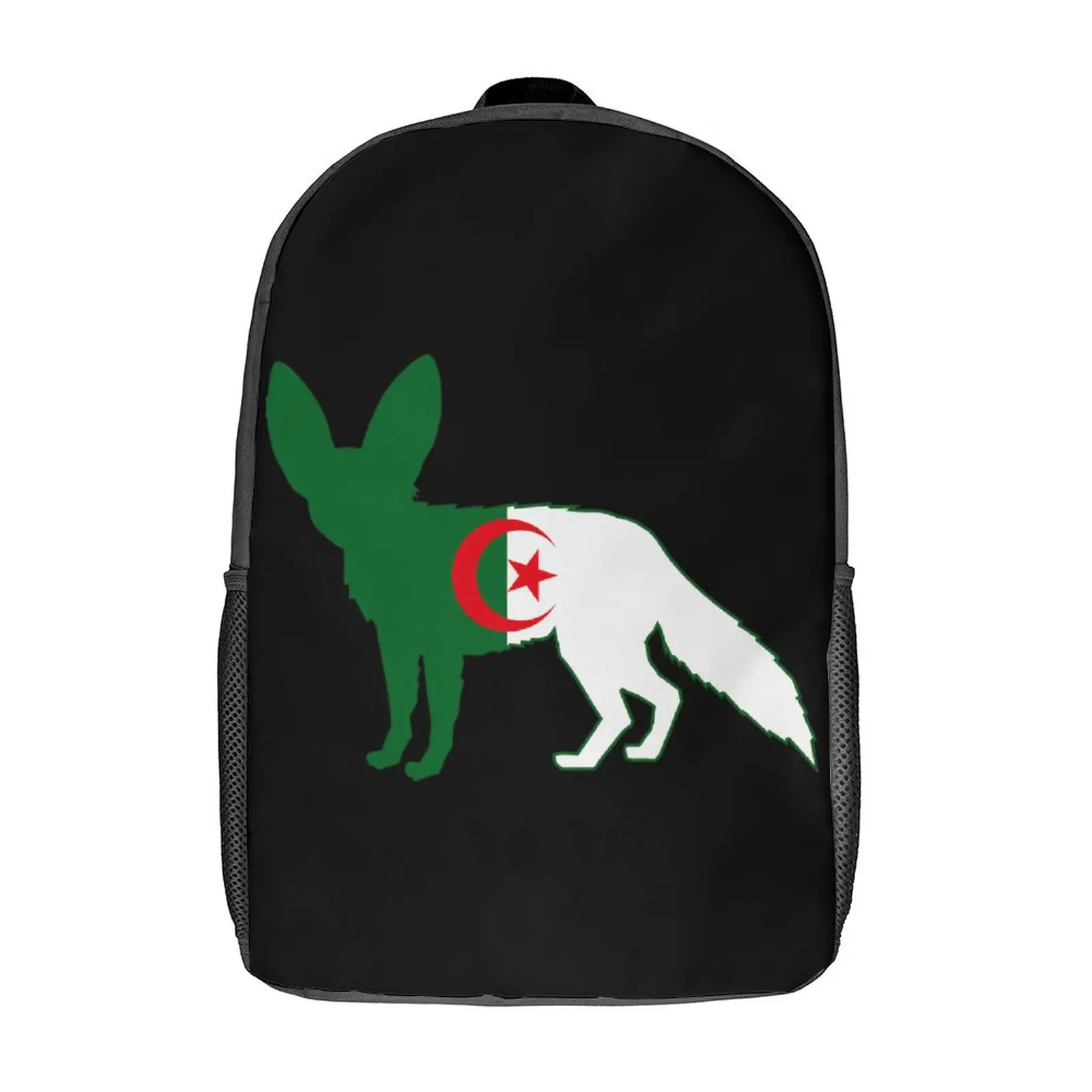 

17 Inch Shoulder Backpack Flag Fennec of Algeria Sticker Durable Graphic Vintage Cosy Sports Activities Infantry Pack