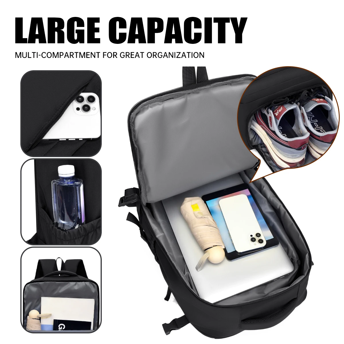 Backpack Men's Computer Backpack for Commuting and Business Trips, Large Capacity Travel Business Fashion Casual School Bag Women's Multifunctional for International Travel