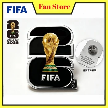 Official Licensed FIFA 2026 World Cup Black Silver Official Emblem Badge USA Canada Mexico Football Fans Souvenir Pin 1