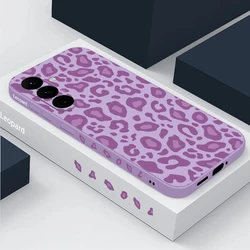 Chic Leopard Print Soft Phone Case Cover - Samsung S22 (A414 Purple)