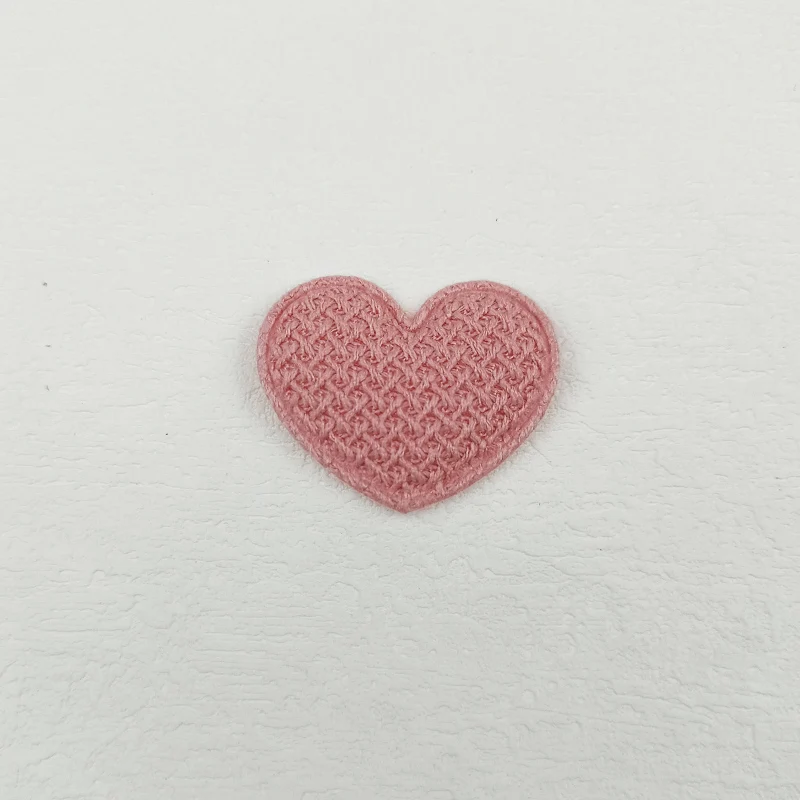 60Pcs Häkeln Herz Gepolsterte Applikation Für kinder Stirnband Haar Clip Zubehör Hüte Dekoration Patches – Detail 10