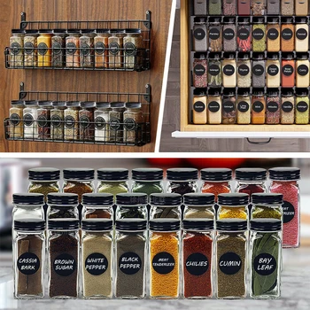 120ML Seasoning Shaker Bottles Glass Spices Condiment Jars Kitchen Salt and Pepper Shaker Spices Boxes for Kitchen Gadget Tool 2