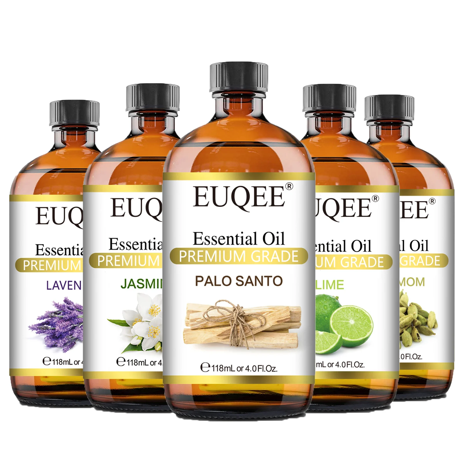 

EUQEE 118ML Plant Essential Oils For Diffuser Palo Santo Cardamom Blue Tansy Nutmeg Marjoram Lavender Vanilla Rose Aroma Oils