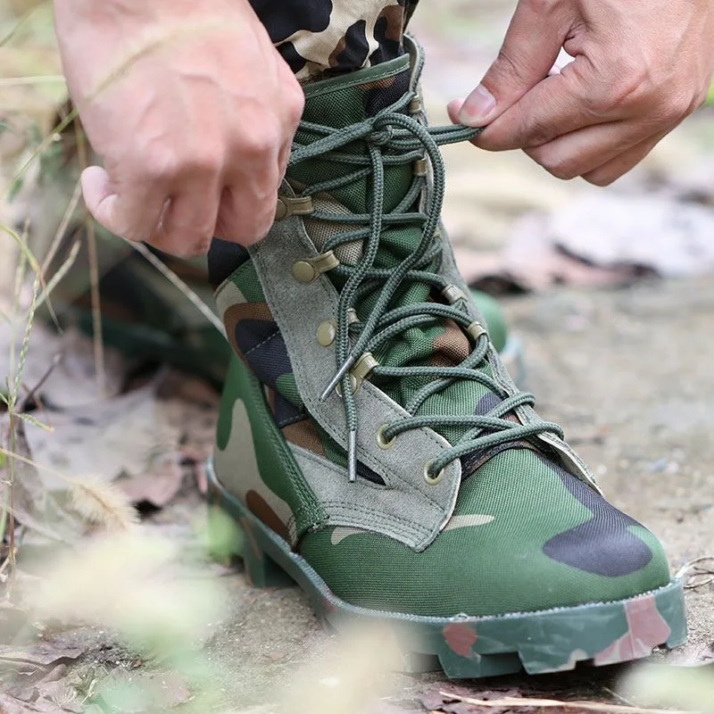 

Popular Army Combat Boot for Men Rubber Bottom Tactical Boots Mens Non-Slip Hunting Boots Man Fashion Army Men Casual Boots