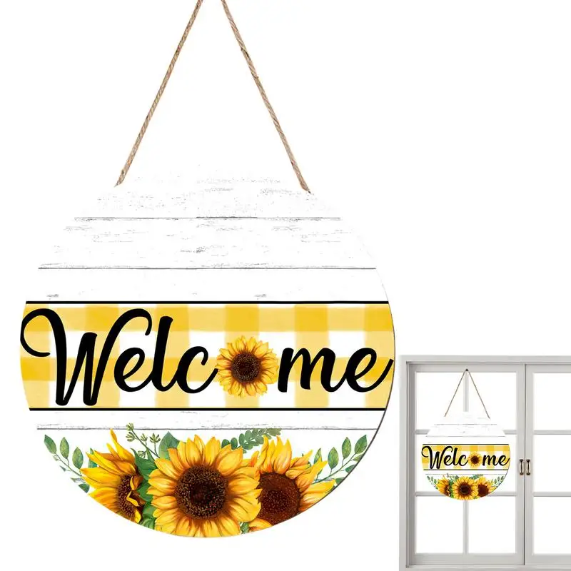 

Весенний знак приветственного цветка, Подсолнух, настенный знак для двери, настенное искусство, пасхальные украшения для кухни, спальни, коридора