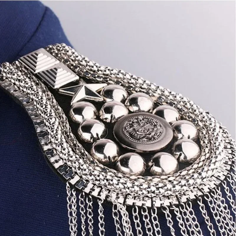 Stage Performance Tassel Shoulder Badge Suit Dress Shoulder Flower Decoration Costume Accessories Pads for Clothing
