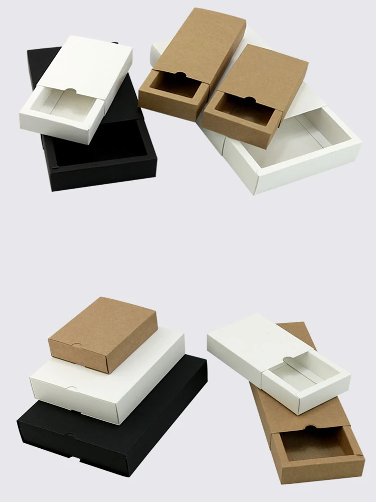 고급 블랙 크래프트 종이 슬라이딩 박스, 판지 서랍 박스, CD 슬리브, 블랙 슬라이드 박스, 맞춤형 선물 상자, 20 개