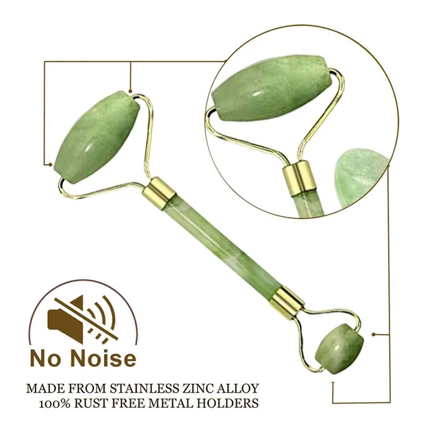 2pc Natural Jade Roller Face Gua Sha Massage Natural Stone Body Neck Massager Acupoint Eye Care Spa Tools Massage Visage Lifting 5