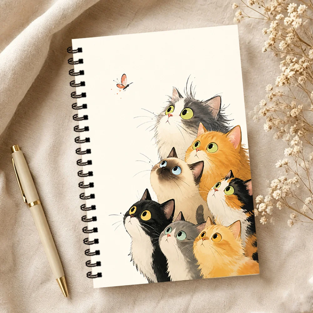دفتر ملاحظات بتصميم القطط العلاجية، 1 قطعة، صفحات...