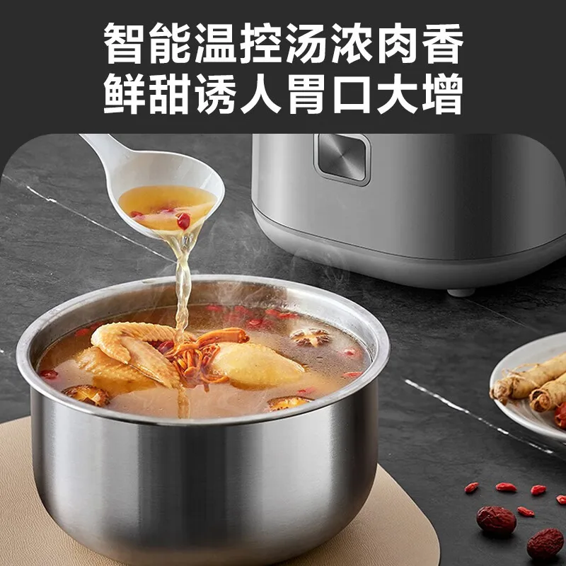 Electric Rice Cooker with Stainless Steel Inner Pot Makes Soups