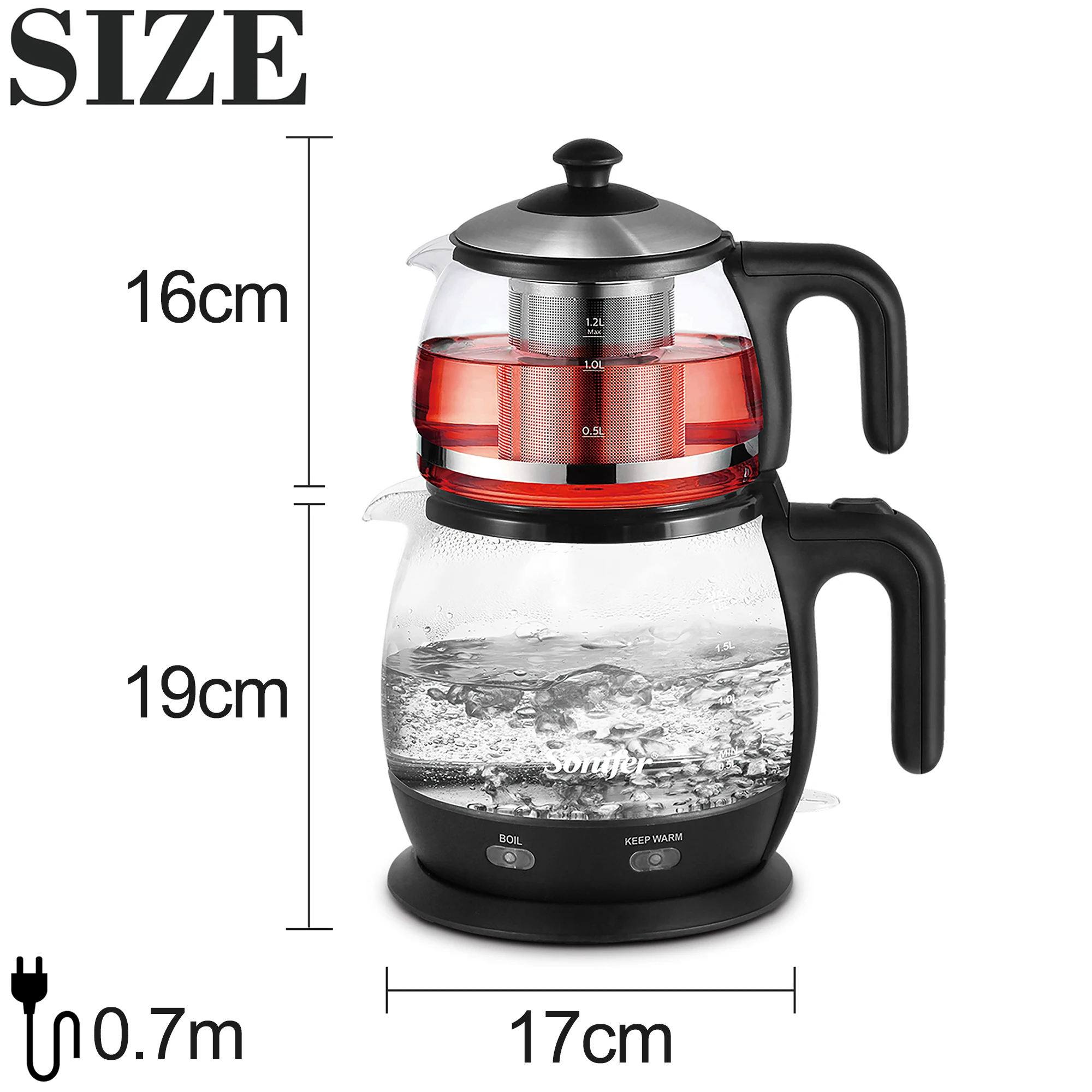 Sonifer 3L Electric Kettle Stainless steel Kitchen Appliances Smart Kettle Whistle Kettle Samovar Tea Thermo Pot Gift SF2089 6
