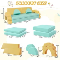 10PCS Kids Couch for Playroom, Baby Climbing and Crawl Foam Play Set, Foam Climbing Blocks Convertible Sofa ,Kids Play Couch 2