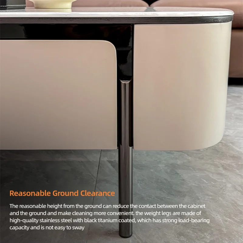 Luxury Oval Coffee Table Set 4