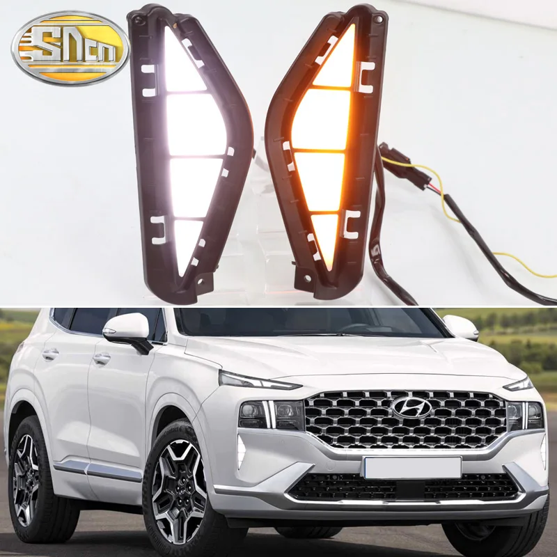 2pcs Led Daytime Running Light For Hyundai Santa Fe 2021 2022 Dynamic