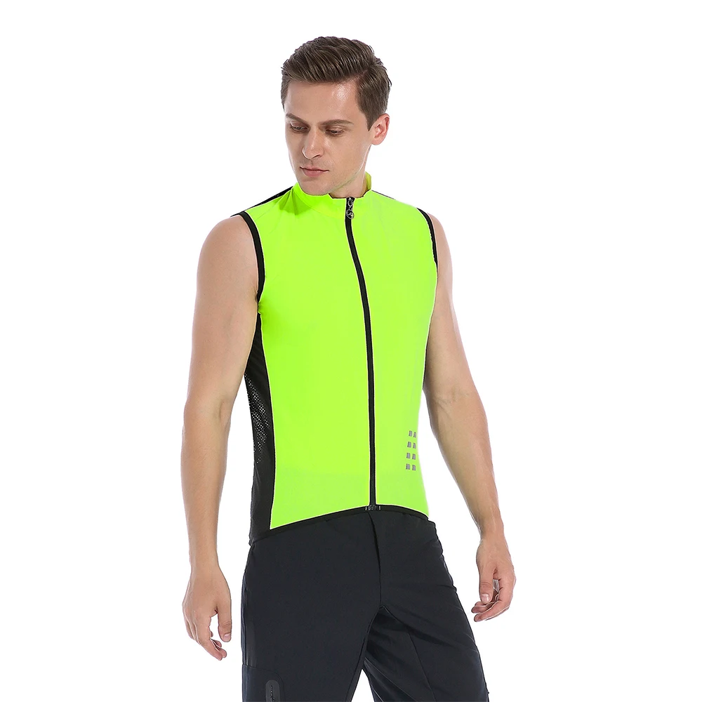 WOSAWE Reflective Cycling Vest Mesh Windproof Lightweight Ciclismo Mtb Bike Sleeveless Jersey Breathable Clothing Cycling Gilet