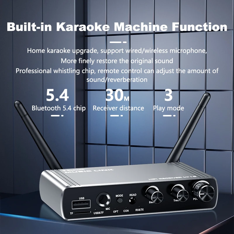 Bluetooth Adapter 5.4 Bluetooth Receiver Transmitter audio Adapter Amplifier Coaxial Fiber Optic Hifi Transmitter 5.3 Microphone
