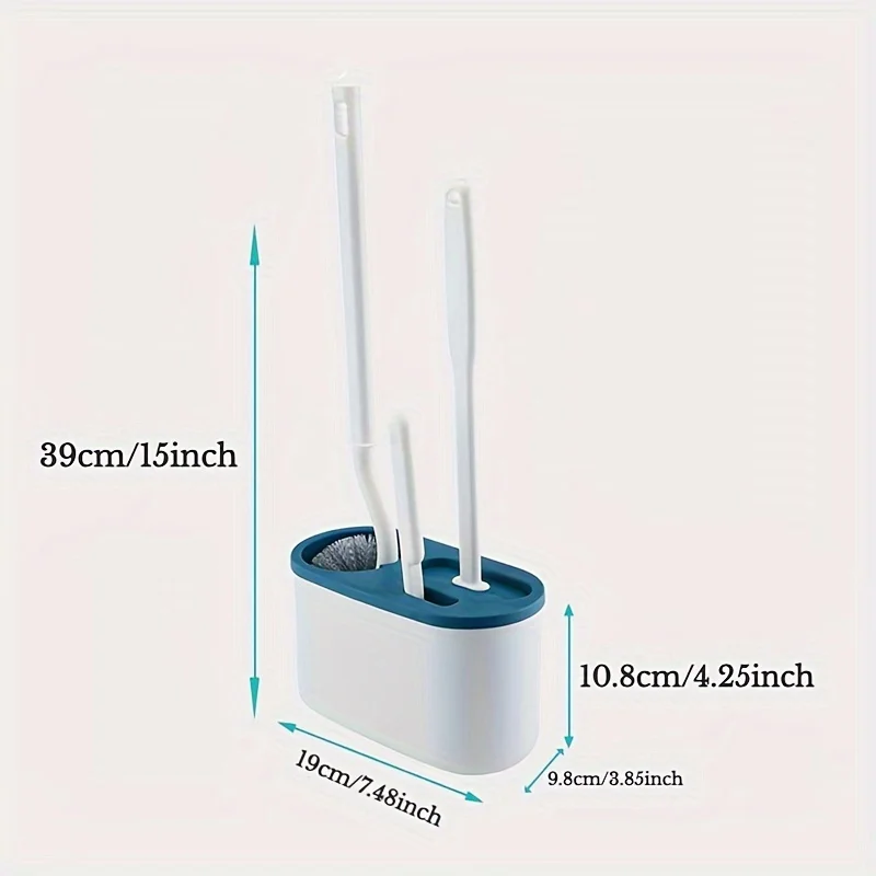 3-in-1 Wall Mounted Toilet Brush Holder Set, Universal Cleaning Brush Set Without Holes,Household and Bathroom Cleaning Tool Set