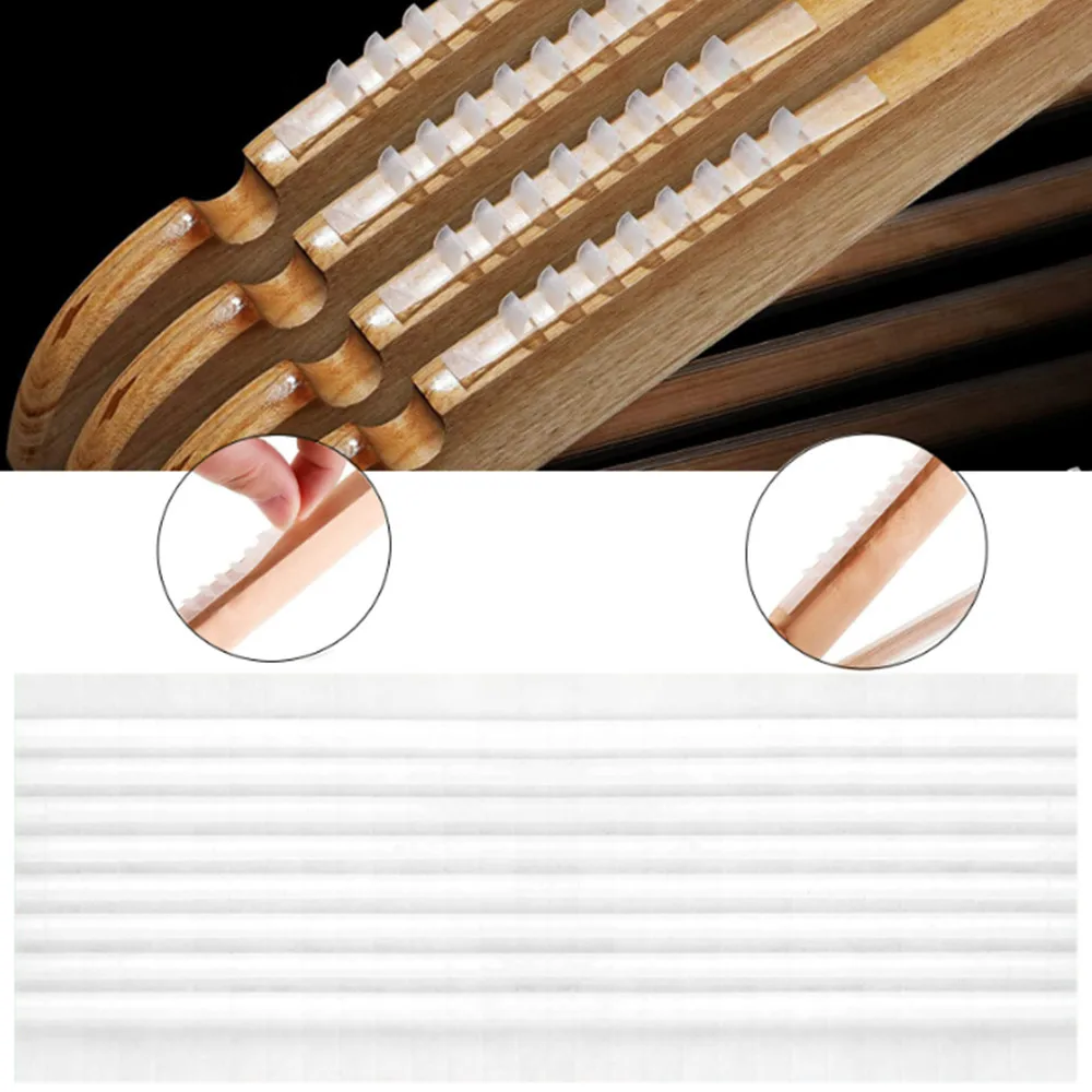 200pcs Clear Non-Slip Rubber Hanger Grips Hanger Strips Adhesive Clothes Grips Closet Accessories