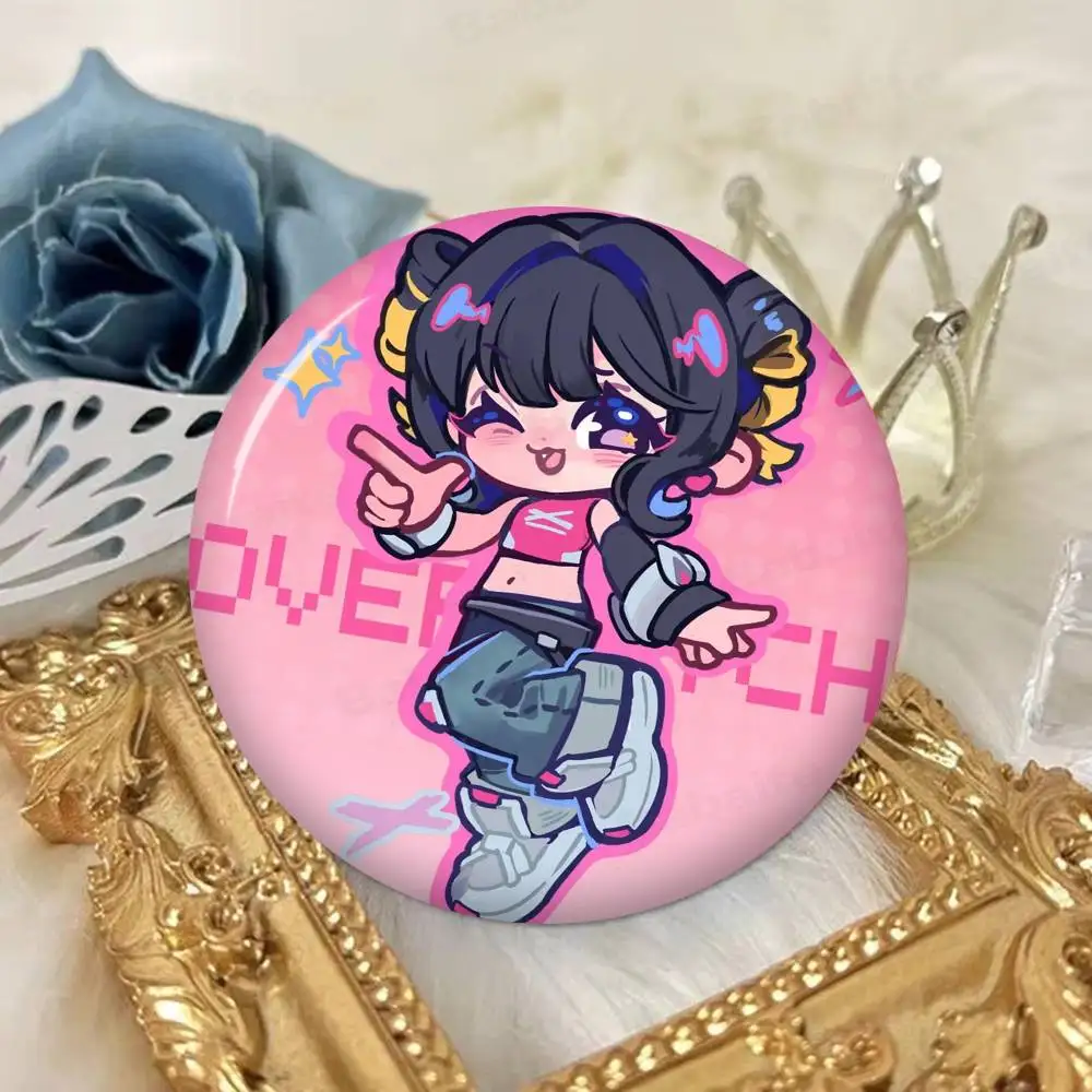 Overwatch Slogan Round Button Pins – Creative Brooches for Backpacks & Clothes, Fashion Cartoon Jewelry Gifts
