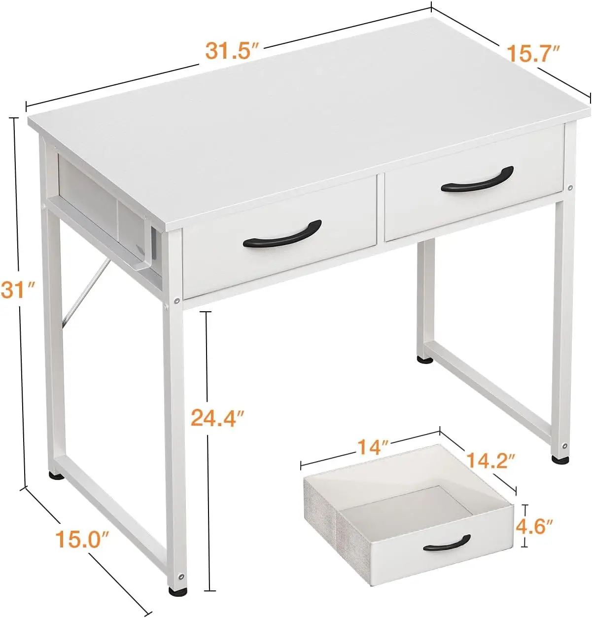 Vanity Desk with Storage, Home Office Computer Desk for Small Spaces, Modern Work Writing Study Table 3