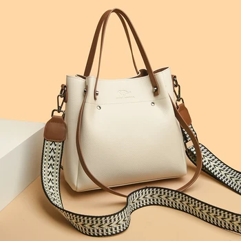 Genuine High Quality Leather Shoulder Crossbody Bags for Women Luxury Handbags Women Bag Large Capacity Soft Tote Messenger Bag 1