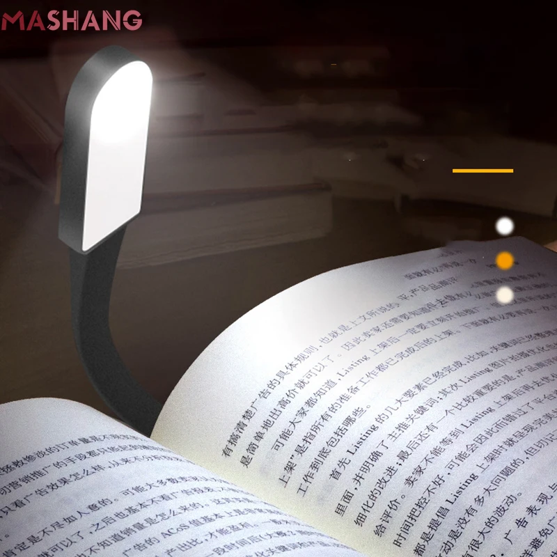 

Portable Led Reading Light Flexible Book Light Clip on Usb Rechargeable Stepless Dimming Small Book Reading Lamp for Travel Bed