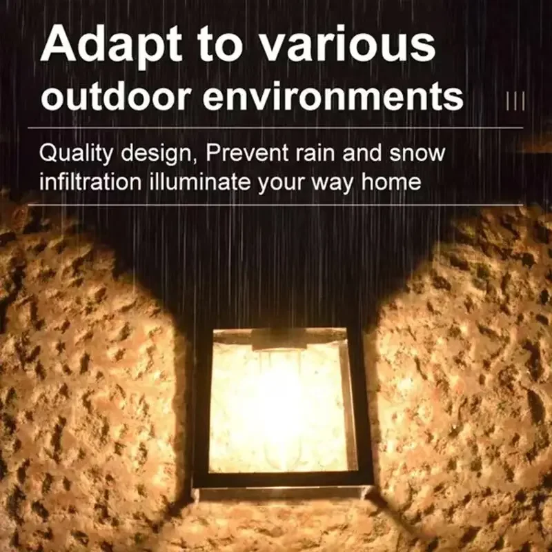 Solar Tungsten Night Lamp Wall Lantern with 3 Lighting Modes Waterproof