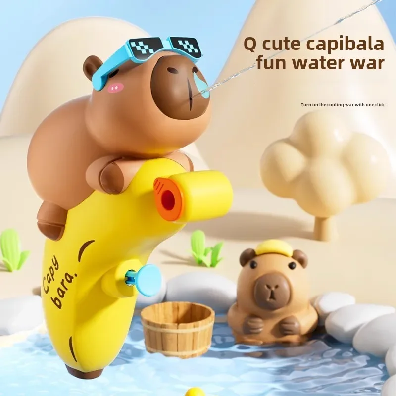 Cute Capybara Small Water Gun Water Squirt Toys Squirt Gun Cartoon Animal Watergun Sprinkler Swimming Pool Toy Beach Outdoor Toy