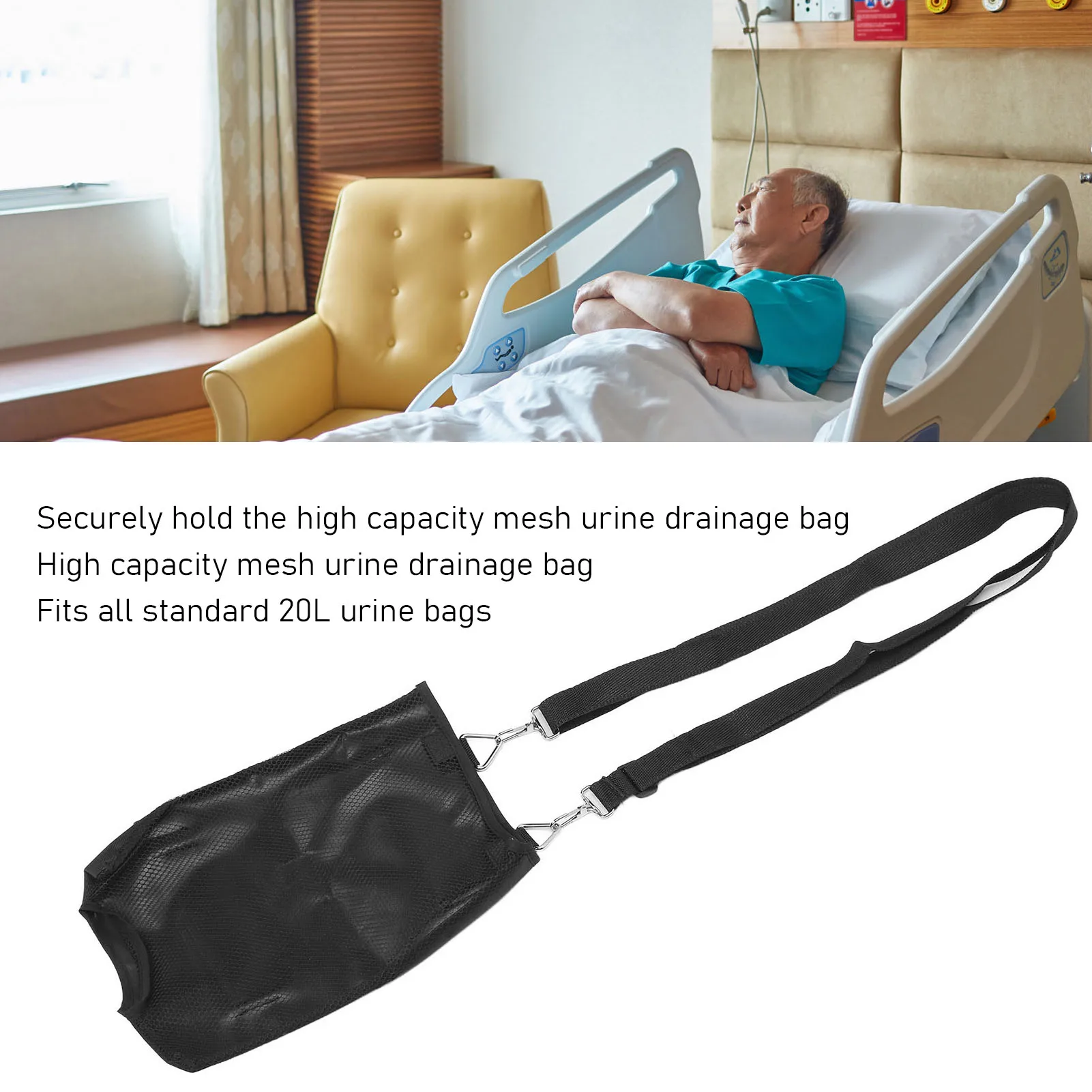 Catheter Bag Holder Catheter Bag Holder High Capacity Mesh Urine Drainage Bag Hanging Cover Bags For Elderly Drain Carrier Pouch 3