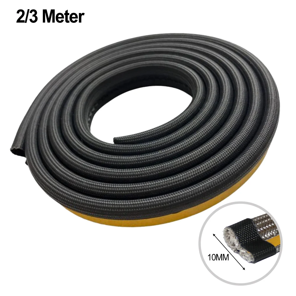 Stove rope seal Door Seal Black Diameter 10mm Fire Glue Glass Yarns Oven Thermal Insulation 1pcs Practical