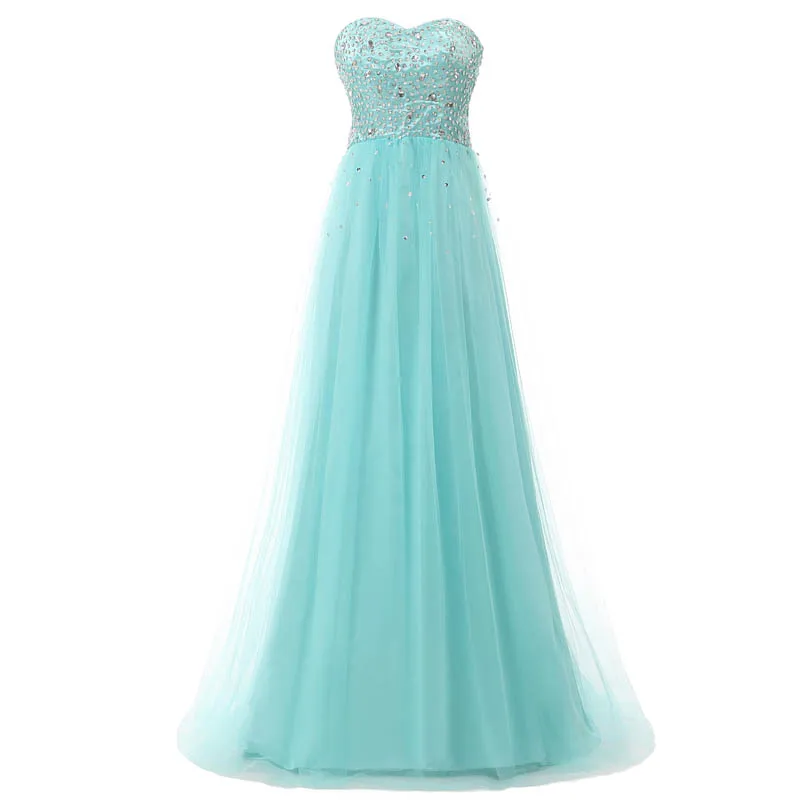 

Beads Tulle Sequins Evening Party Dress For Women Backless Lace Up Back Long Style Prom Dresses SD084