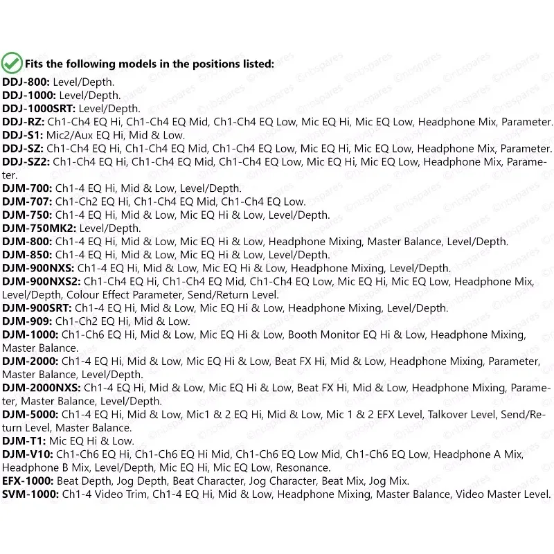 【Pioneer DJM-2000/900】XZ Mixer + DDJ-800/1000 Controller-High-Res EQ Low-Knob Potentiometer