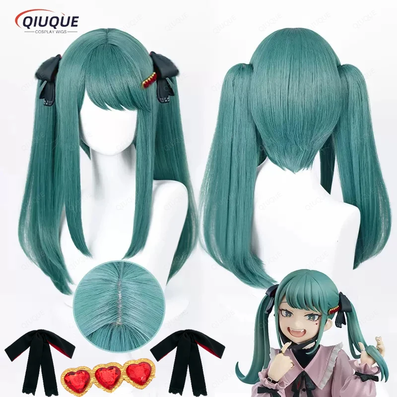 Anime Vampire Miku Cosplay Wig Long Green Double Ponytails Heat Resistant Hair Party Wigs + Wig Cap