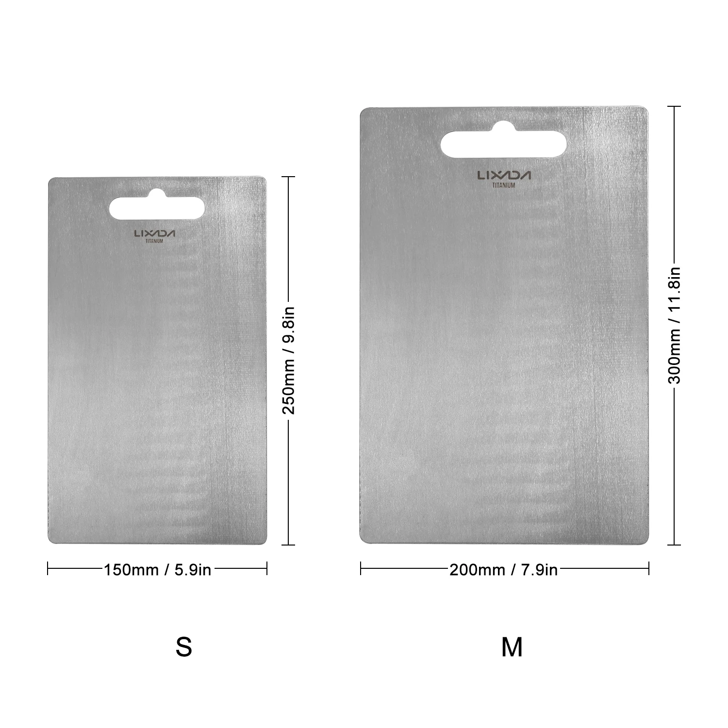 Lixada 1.8MM Thick Titanium Cutting Board for Home Kitchen Cooking Outdoor Camping Hiking Backpacking 2