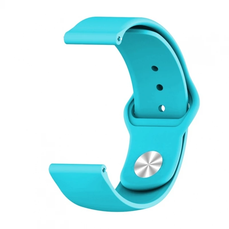 Cinturino Compatibile Con Samsung Xiaomi Garmin Huawei 22Mm Sky Blue Button # Huawei: Watch Gt 3 46Mm, Watch Gt Runner, Watch 3, Watch 3 Pro, Watch Gt