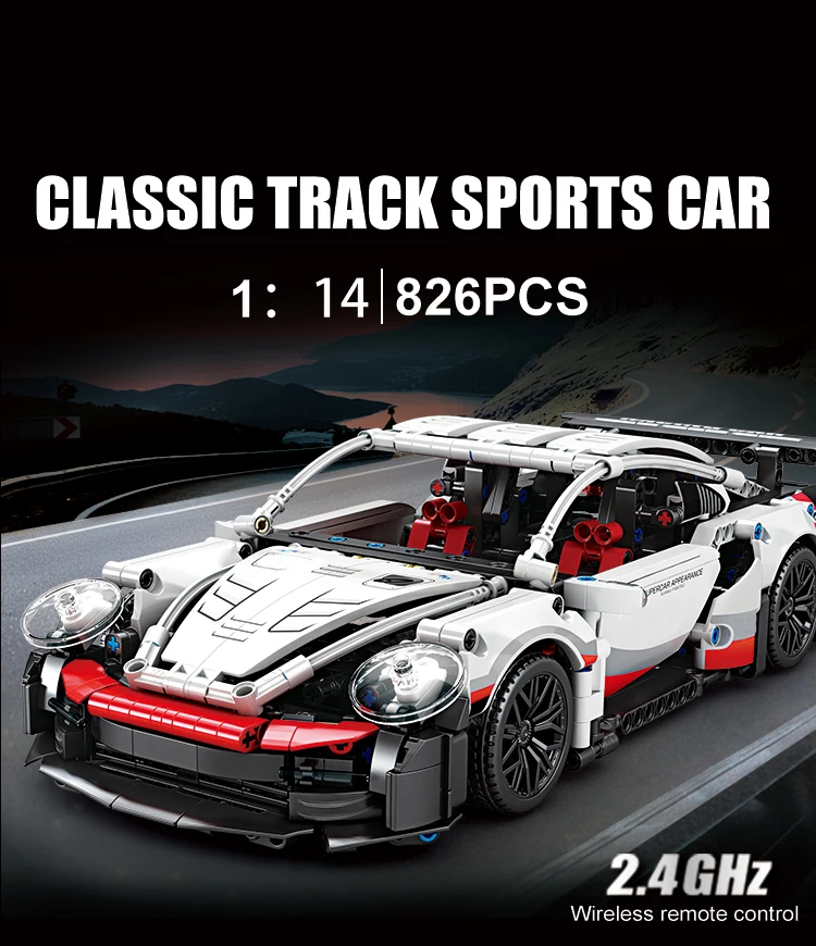 Hochgeschwindigkeits-Rennwagen-Modell aus Bausteinen