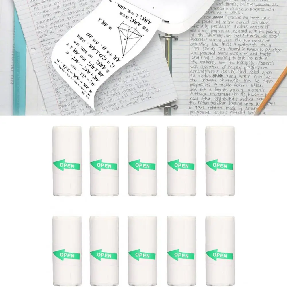 

Thermal Paper Rolls 10 Rolls 57x25mm Self-adhesive Thermal Paper for Compact Ink-free Portable Printer Mini Printer for Pocket