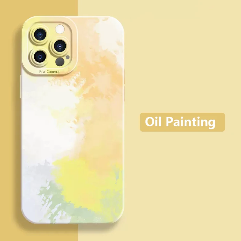 Oil Painting Flower Matte Silicone Shockproof Soft Phone Case