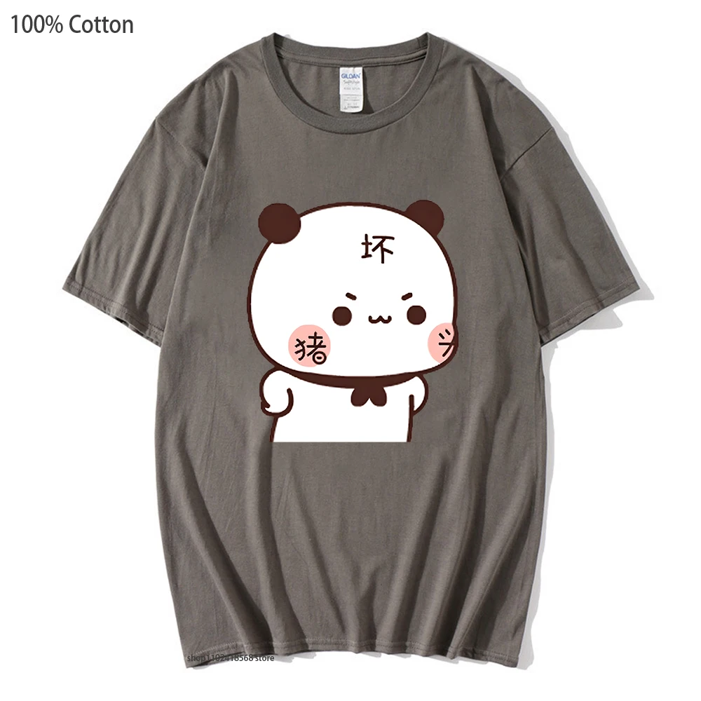 

100% Cotton Cute Bubu Is Yelling At Dudu T-Shirts Kawaii Clothing Women Girls Tshirt Summer Pink Short Sleeve Harajuku Men Tees