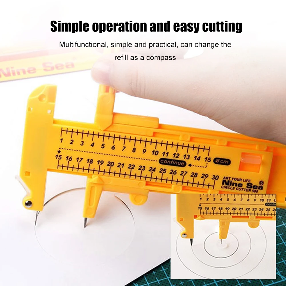 Compass Circular Rotary Cutting Portable Mutifunctional Paper Cut Tool Accessory Adjustable Graphic Designing Cutter