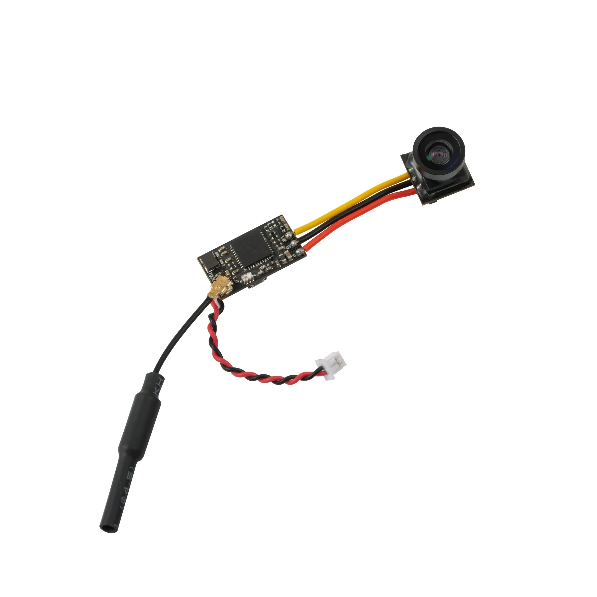 Angle large de la caméra FPV 800TVL CMOS 1/4" avec objectif M8 150°, capturant une scène aérienne pour micro moteur ESC.